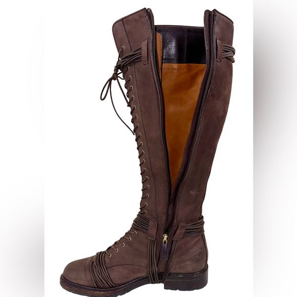 GIVENCHY KNEE-HIGH BOOTS IN DARK BROWN NUBUCK LEATHER - Picture 3 of 12